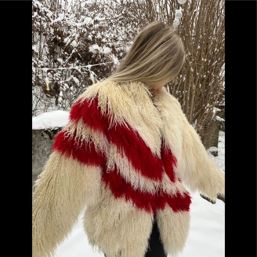 Vintage long shaggy sheepskin jacket